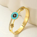 Stainless Steel Gold / Rose Gold Plated Evil Eye Kada