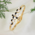 Stainless Steel Floral Enamel Kada