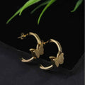 Stainless Steel Butterfly Cuff Hoop Earrings – Gold, Rosegold & Silver Plated