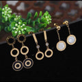 Stainless Steel Gold / Rosegold Plated Roman Numerals Dangle Earrings – Three Pair Set