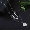 Double Layered Elizabeth Coin Pendant Necklace – Silver Plated Stainless Steel (Anti-Tarnish SS331L)