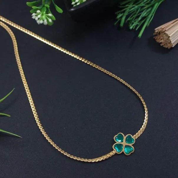 Stainless Steel Floral Pendant Necklace – Anti-Tarnish Gold/Silver Plated (SS331L) - Shangri 