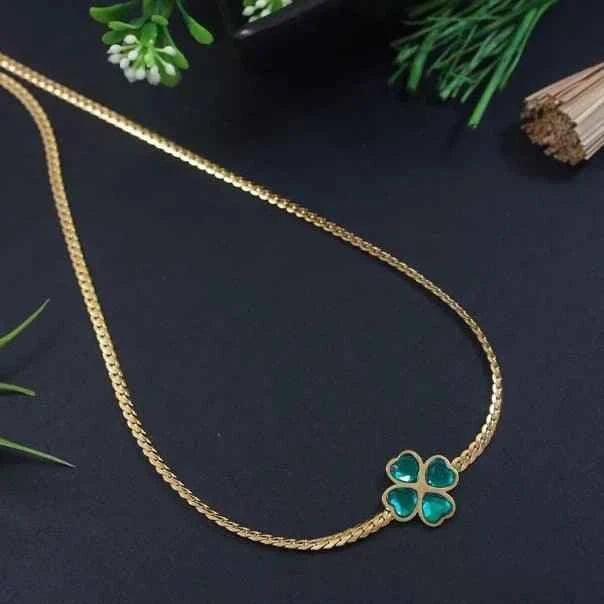 Stainless Steel Floral Pendant Necklace – Anti-Tarnish Gold/Silver Plated (SS331L)