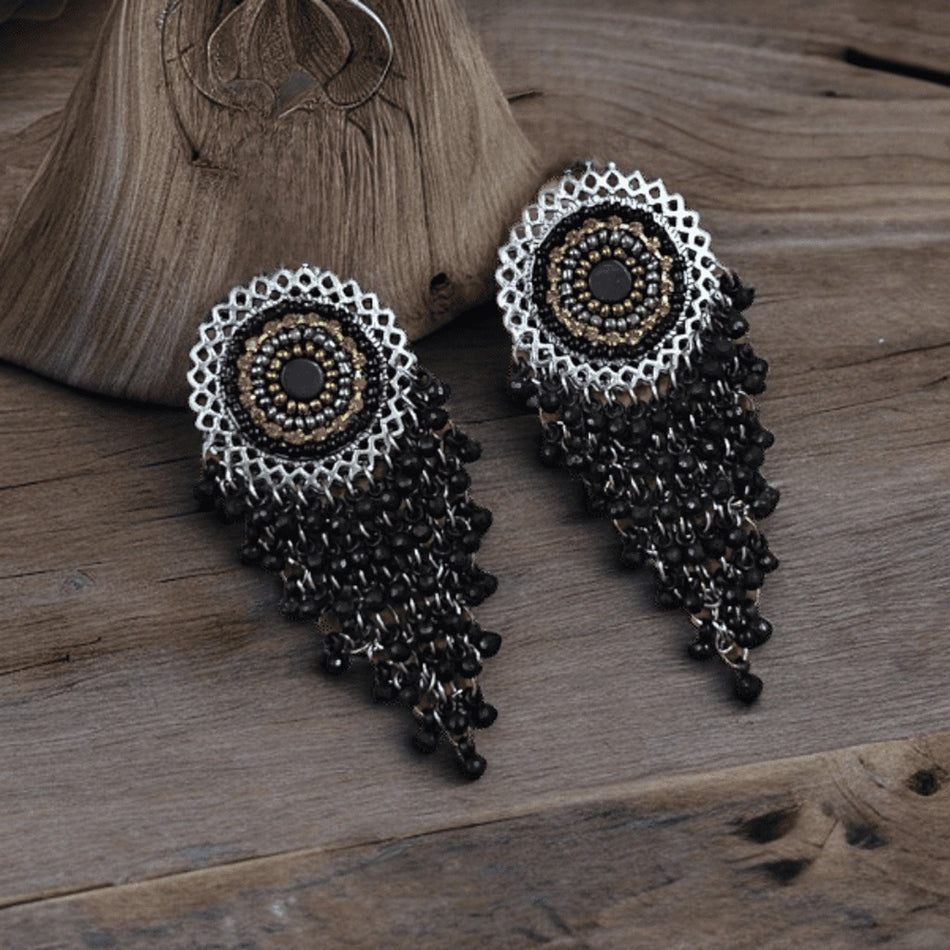 Elegant Oxidised Plated Ghungroo Dangler Earrings