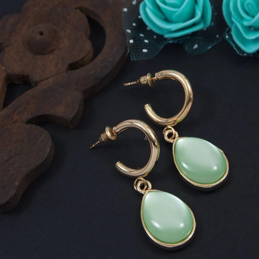 Gold Plated Multi Colour Drop Earring