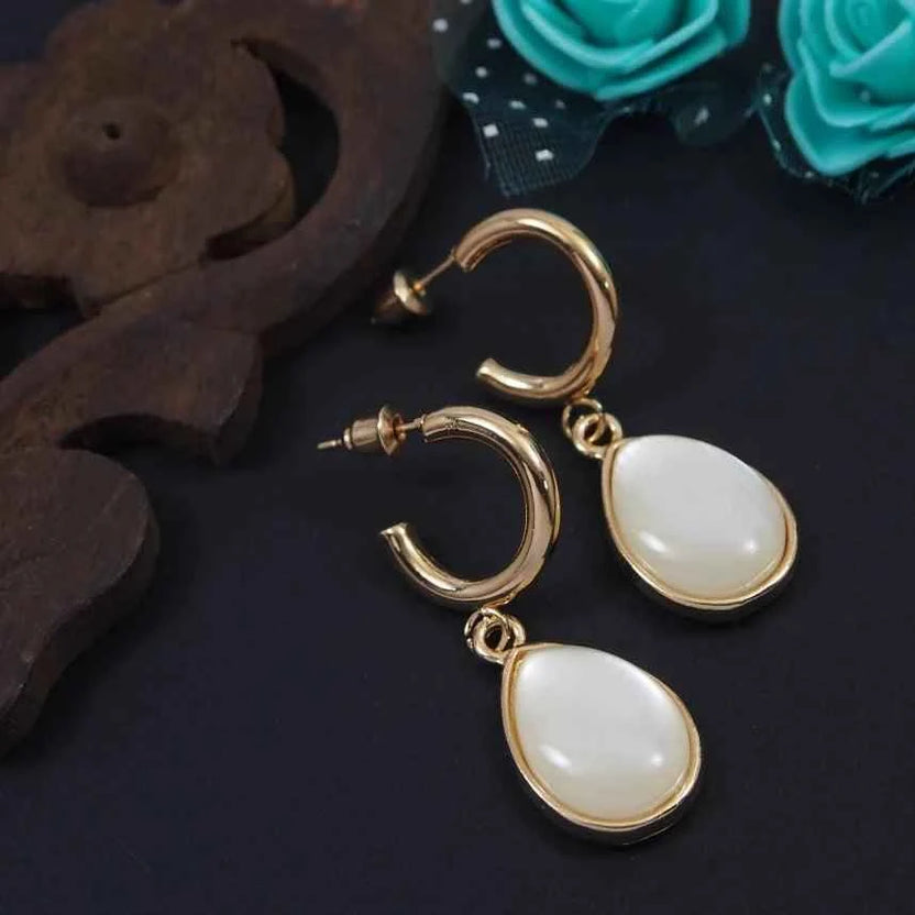 Gold Plated Multi Colour Drop Earring