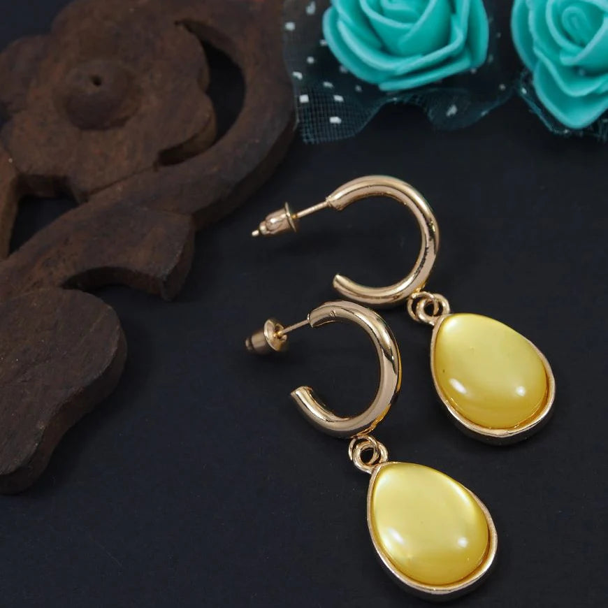 Gold Plated Multi Colour Drop Earring