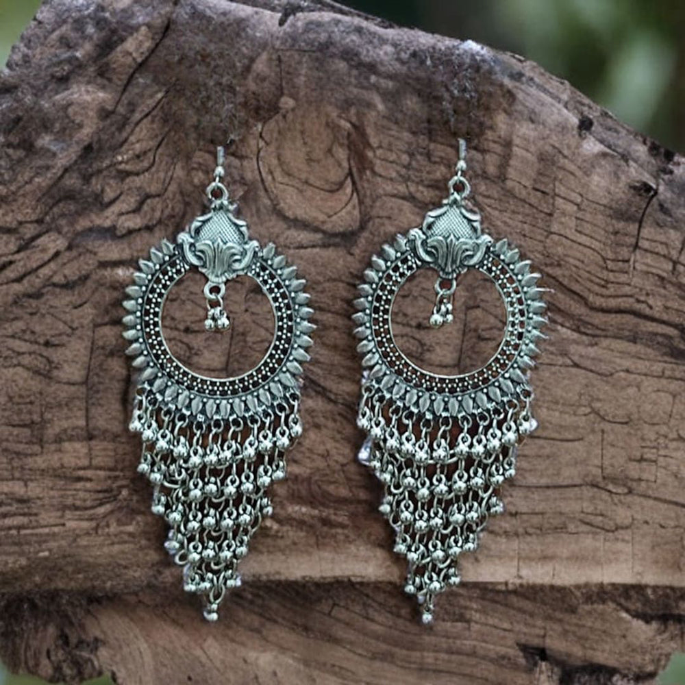 Elegant Oxidised Plated Ghungroo Dangler Earrings