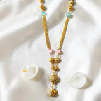 Shangri AD Stone Gold-Plated Mangalsutra with Pastel Beads