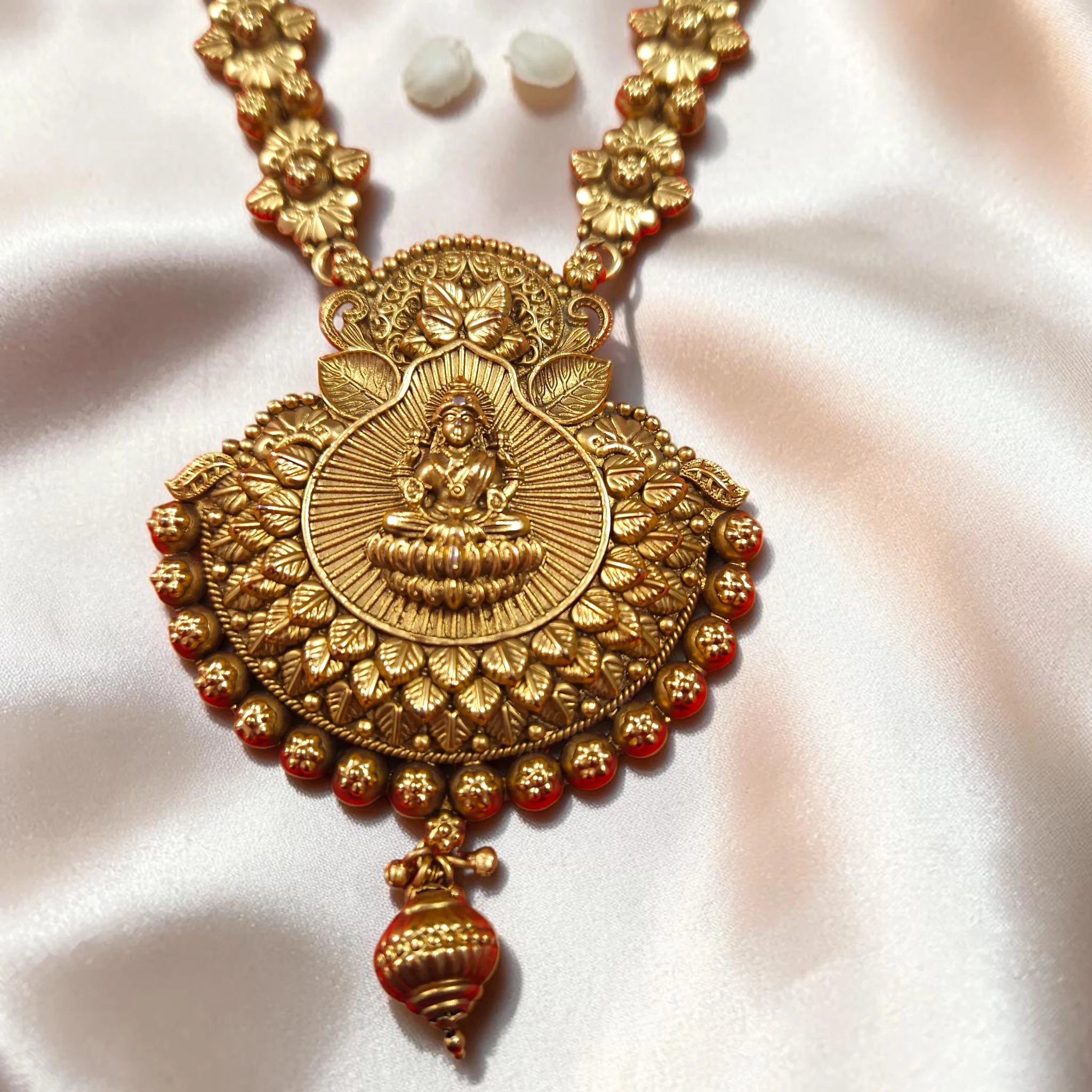 Shangri Premium Antique Laxmi Motif Long Necklace Set