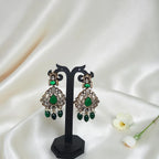 Shangri Green Kundan-Style Necklace Set with Earrings & Maang Tikka