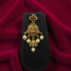 Antique Gold-Finish Lakshmi Temple Combo Necklace Set with Choker, Earrings & Maang Tikka