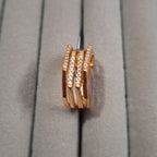 Rose Gold Plated Multi-Band Sparkling Austrian Stone Ring for Women