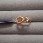 Rose Gold Plated Interlinked Austrian Stone Designer Ring for Women