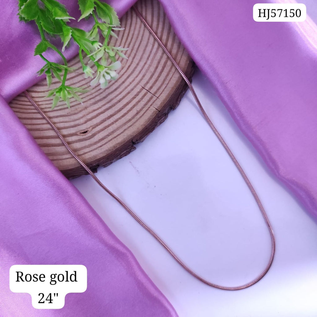 Anti-Tarnish Rose Gold Chain – 24 Inch (Everyday Wear)
