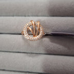 Rose Gold Plated American Diamond Circular Halo Ring for Women