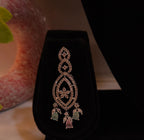 Multicolour American Diamond Necklace Set with Earrings – Premium Stone-Studded Bridal & Party Wear