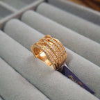 Rose Gold Plated Layered Crystal Band Ring for Women