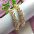 Gold Polish American Diamond Bangles (Pair)
