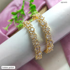 Gold Polish American Diamond Bangles (Pair)