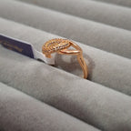 Rose Gold Plated Interlinked Austrian Stone Designer Ring for Women