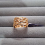 Rose Gold Plated Layered Crystal Band Ring for Women