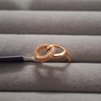 Rose Gold Plated Interlinked Austrian Stone Designer Ring for Women