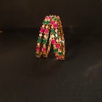 Shangri Royal Ruby & Emerald American Diamond Bangles – Premium Festive AD Kada Set