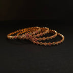 Shangri Premium American Diamond Bangles – Red & Green Stone Micro Gold Plated Designer Kada Set