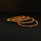 Shangri Premium American Diamond Bangles – Red & Green Stone Micro Gold Plated Designer Kada Set